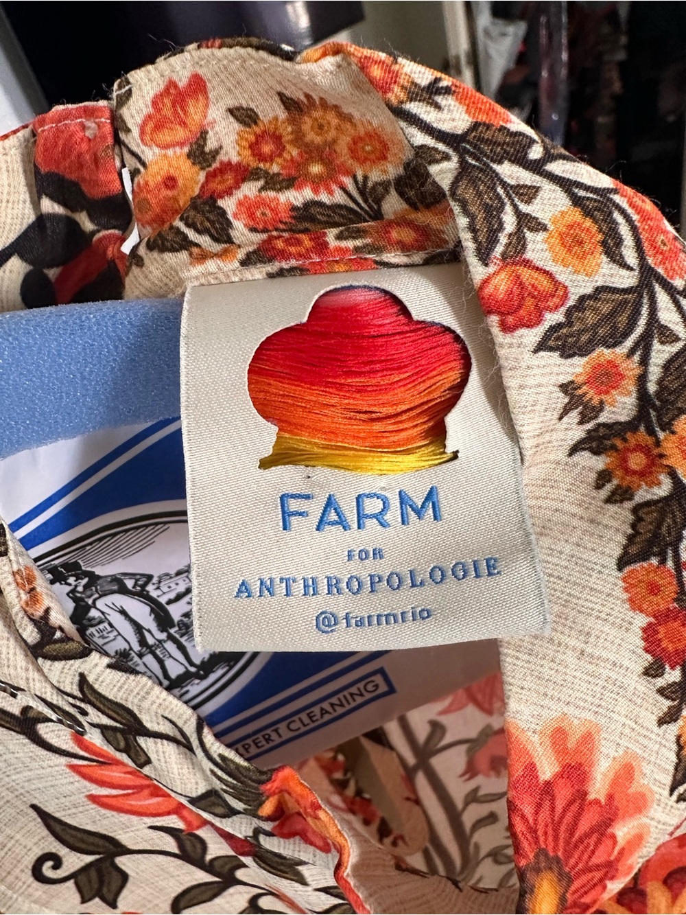 FARM Rio Floral Sundress in Cream, Orange & Black - Picture 4 of 4